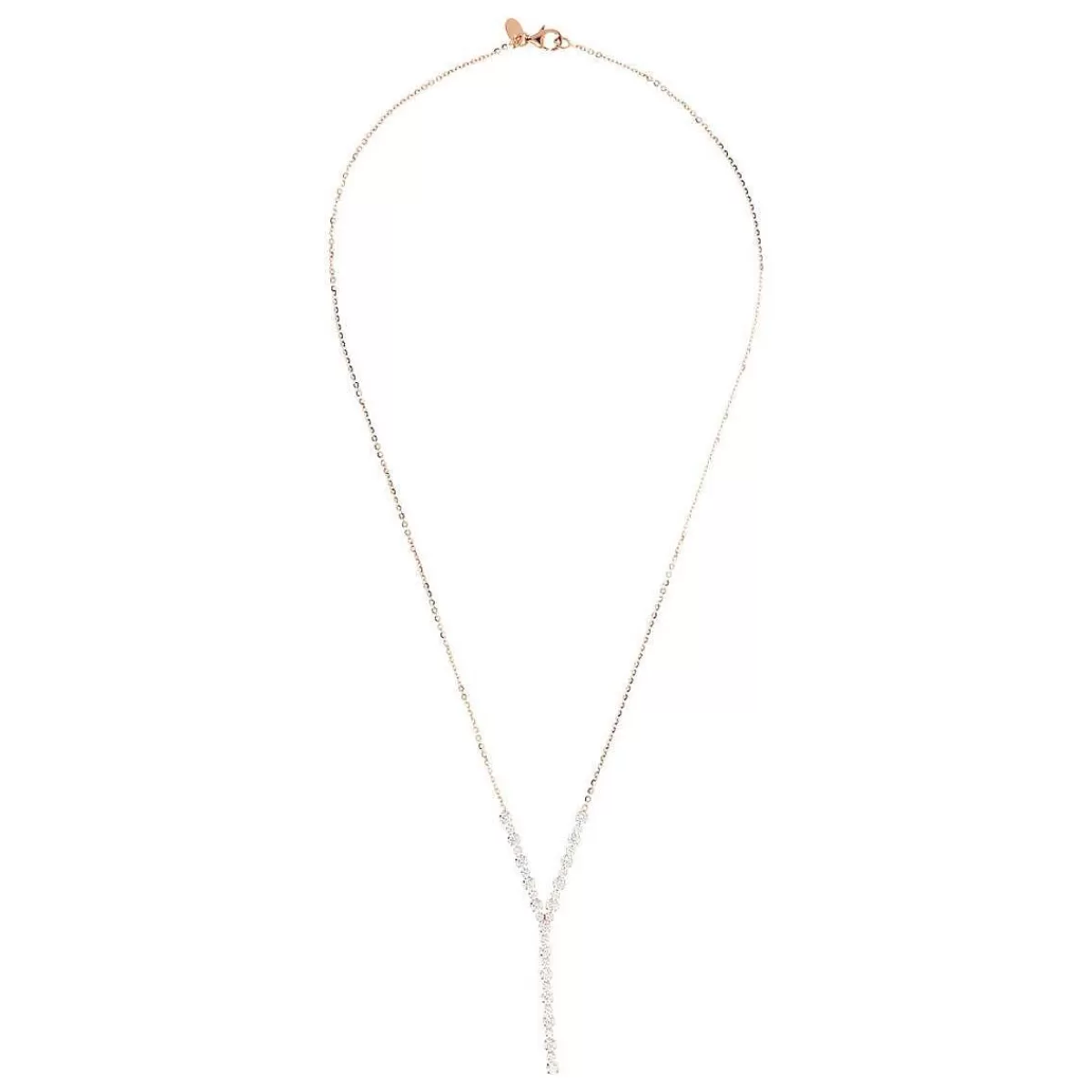 Outlet Collana Cravatta Con Catena Forzatina E Tennis Centrale In Cubic Zirconia Collane