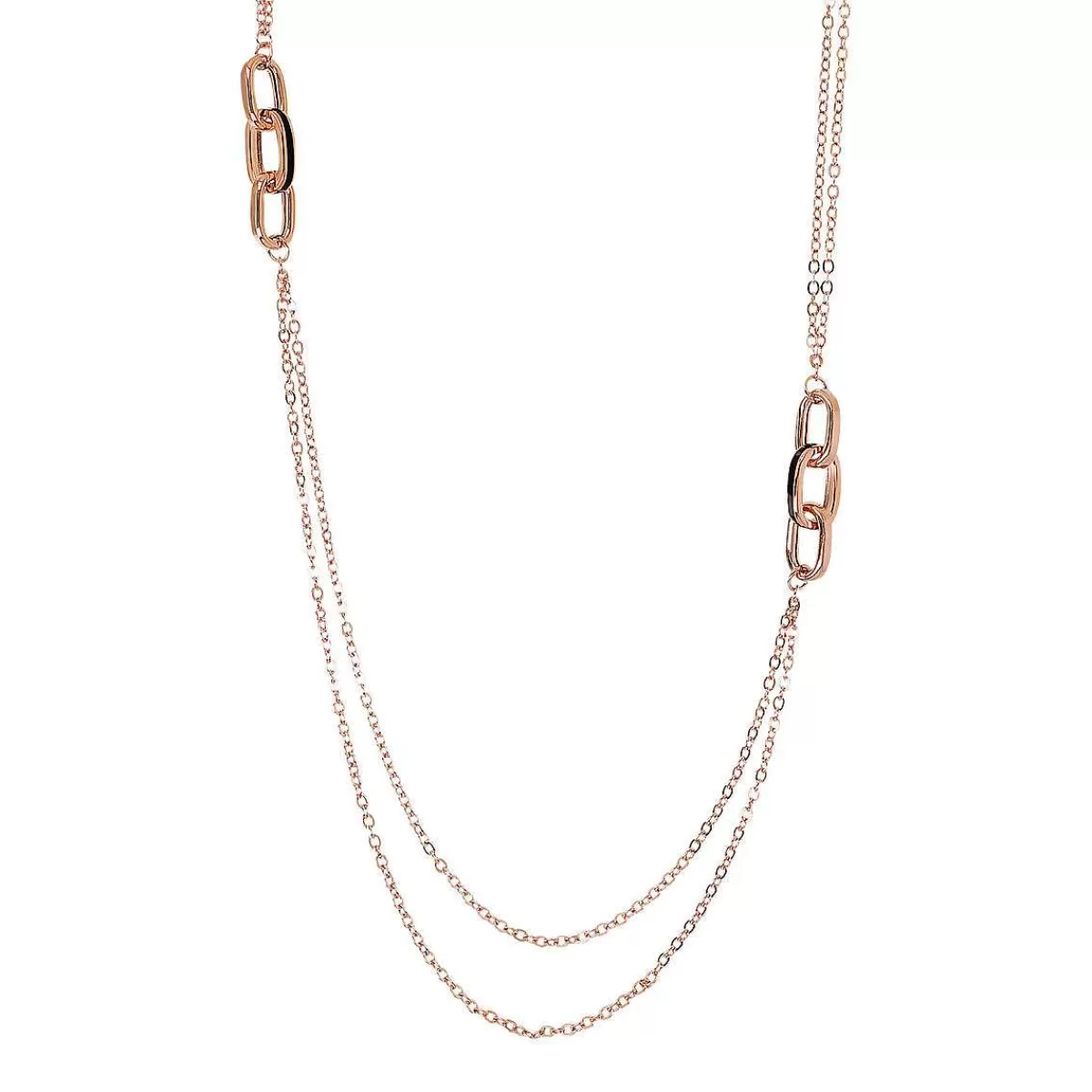 Best Sale Collana Doppia Lunga Multifilo Con Maglie Ovali Smaltate Collane