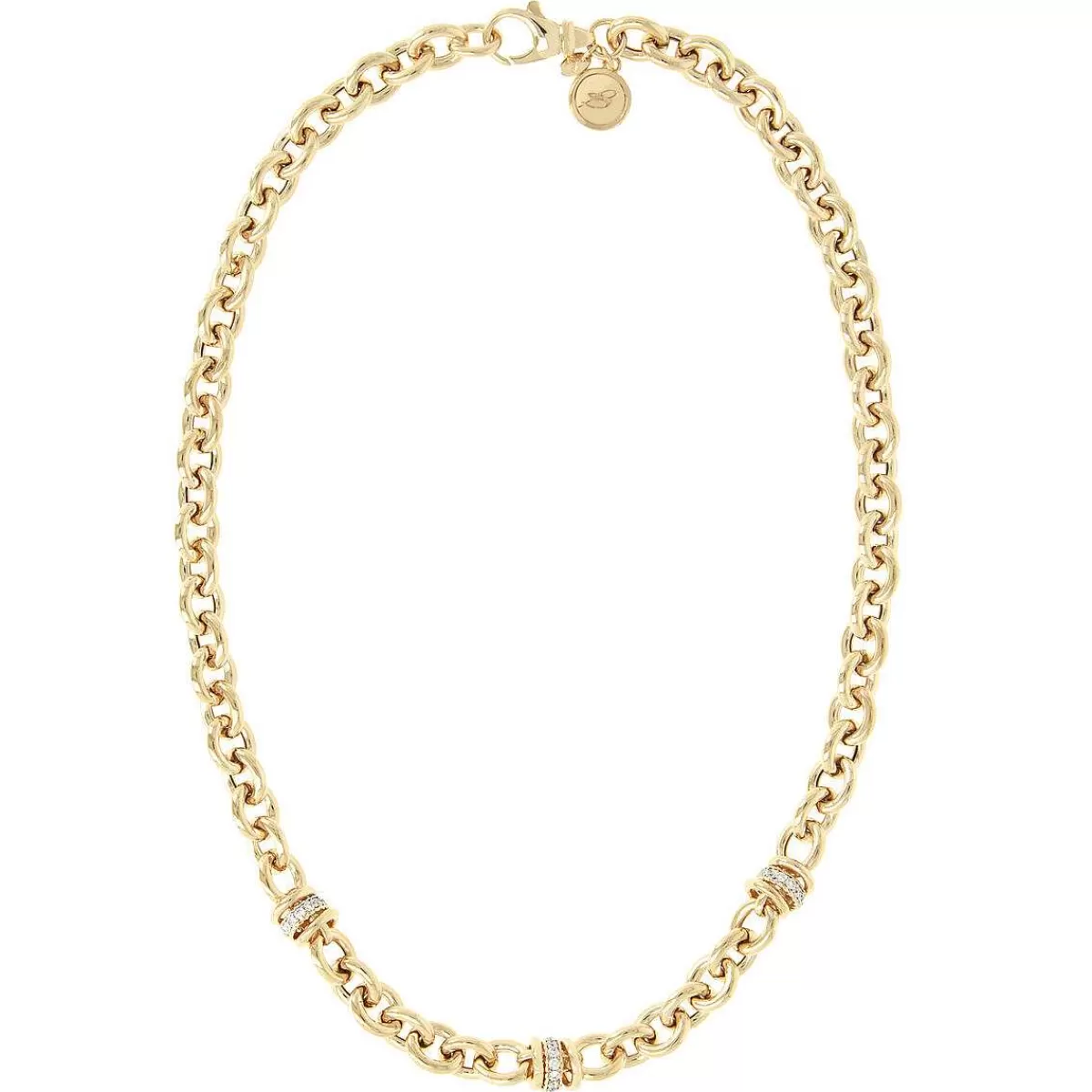 Best Sale Collana Dorata Con Catena Rolo E Pave Di Cubic Zirconia Collane