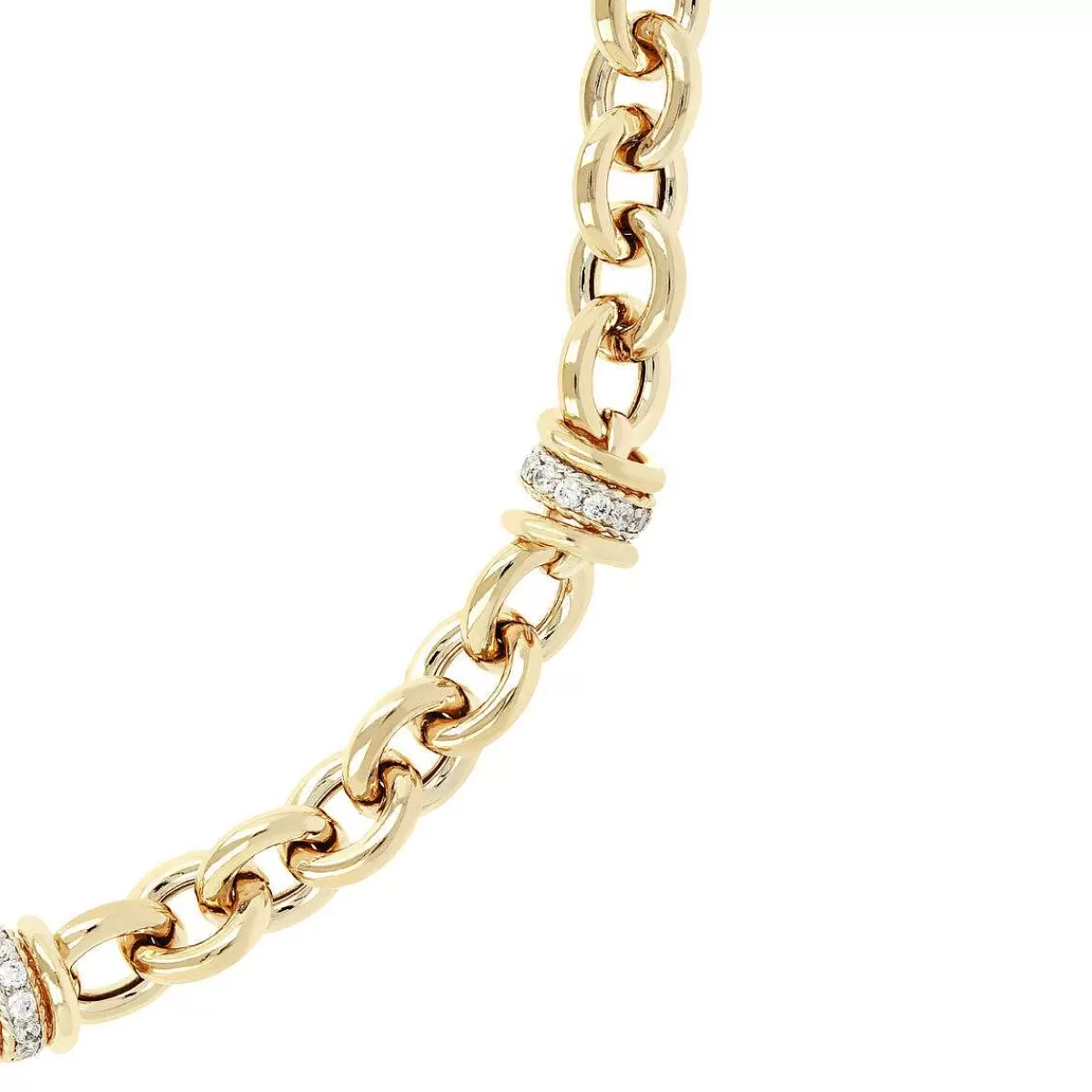 Best Sale Collana Dorata Con Catena Rolo E Pave Di Cubic Zirconia Collane