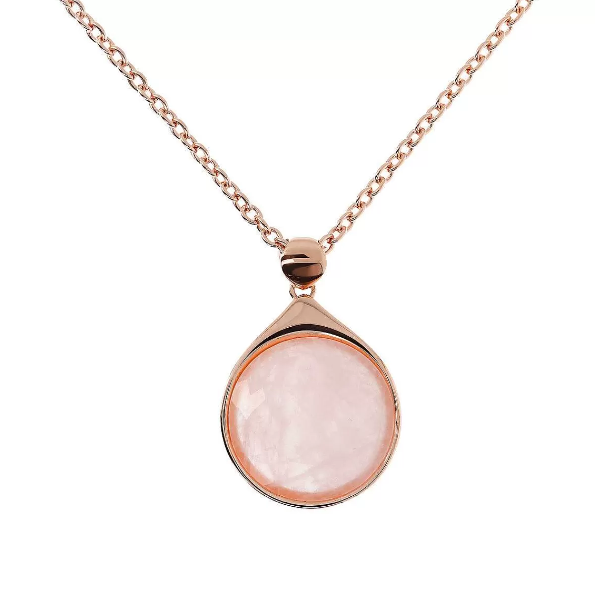 Store Collana Lunga A Catena Rolo Con Pendente Rotondo In Pietra Naturale Collane