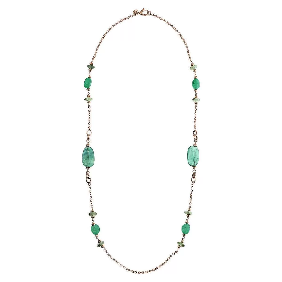 Flash Sale Collana Lunga Catena Rolo Con Rondelle E Pietre Naturali Collane