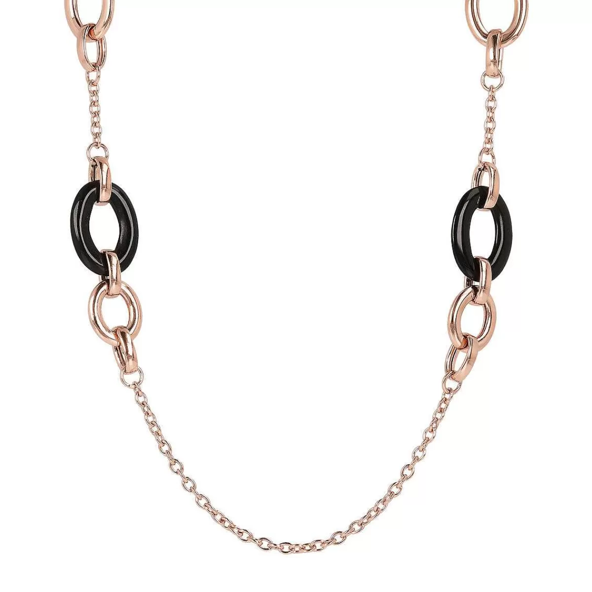 Hot Collana Lunga Con Maglie Ovali In Pietra Naturale Collane
