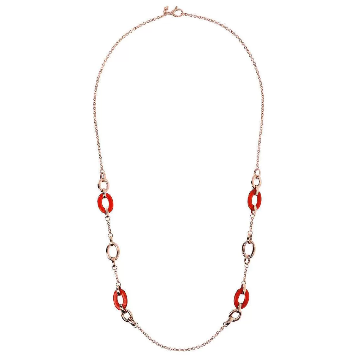 Hot Collana Lunga Con Maglie Ovali In Pietra Naturale Collane