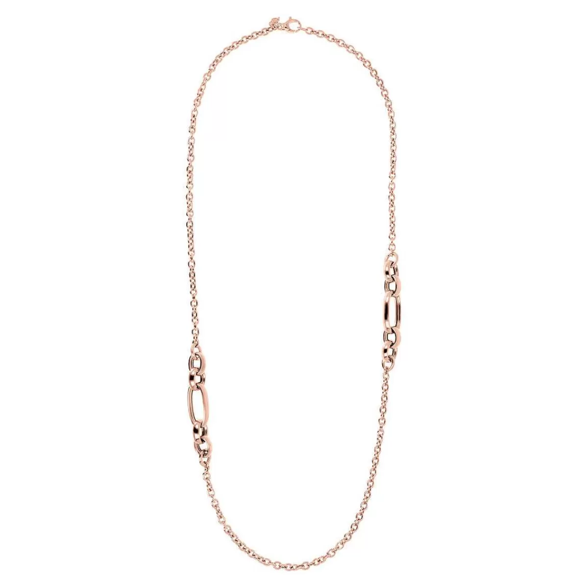Discount Collana Lunga E Asimmetrica Con Maglie Ovali In Golden Rose Collane