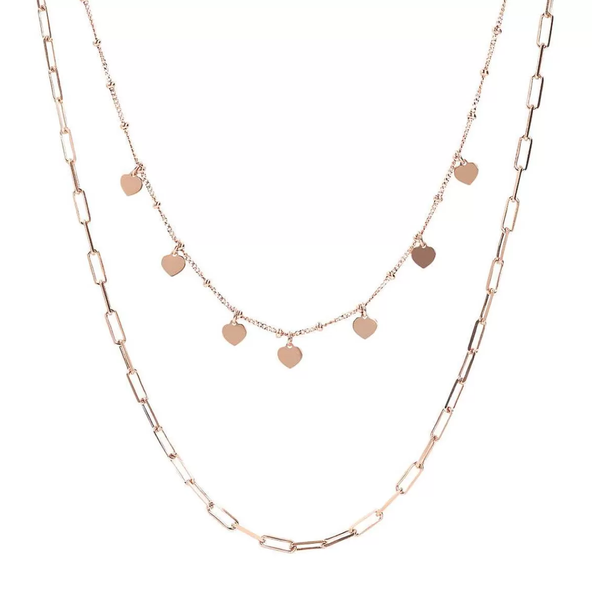 Best Collana Multifilo Catena Forzatina E Rosario Con Charms Cuore Collane