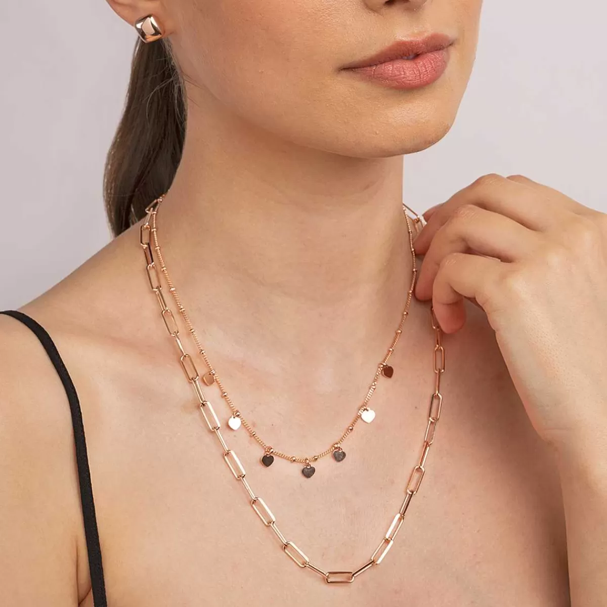 Best Collana Multifilo Catena Forzatina E Rosario Con Charms Cuore Collane