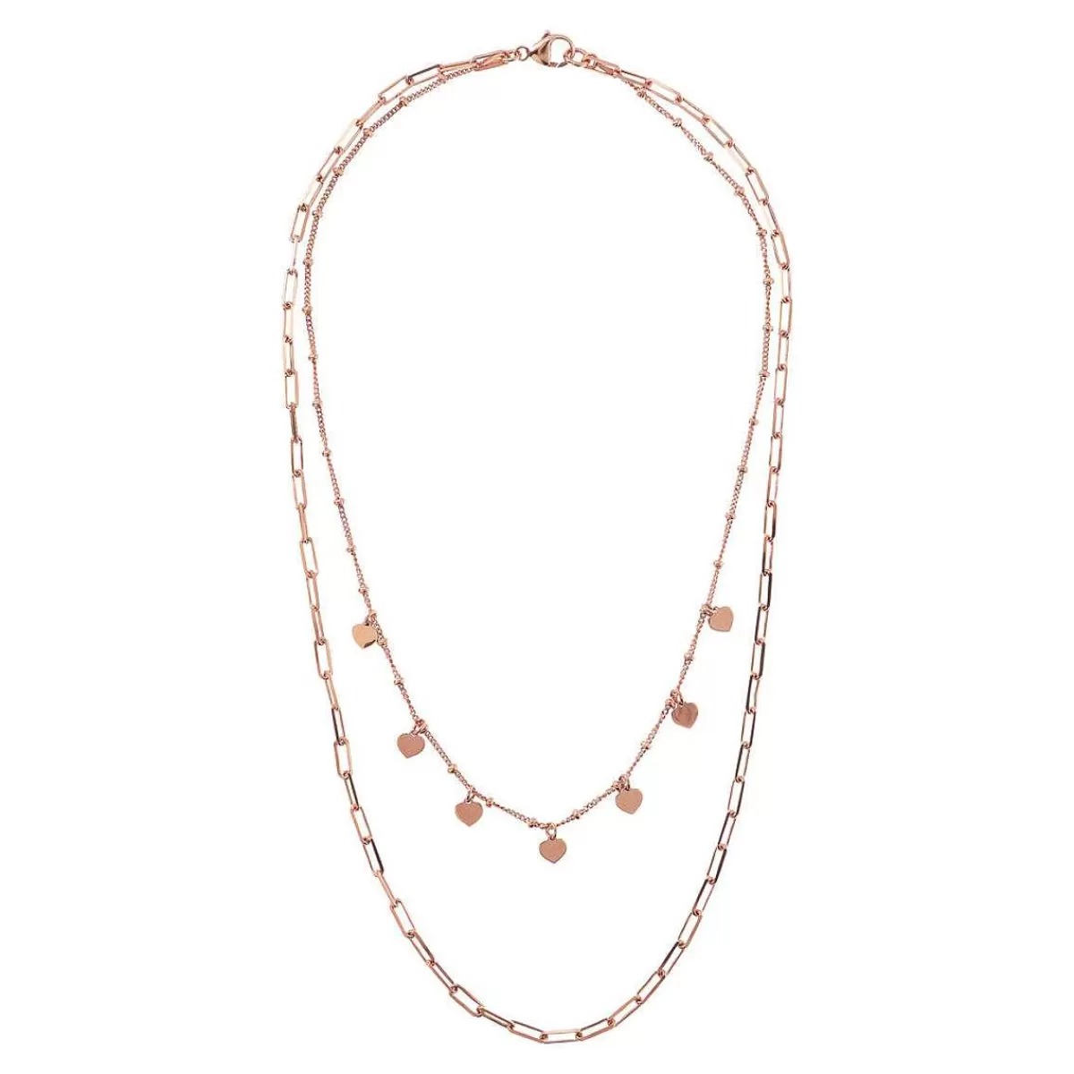 Best Collana Multifilo Catena Forzatina E Rosario Con Charms Cuore Collane