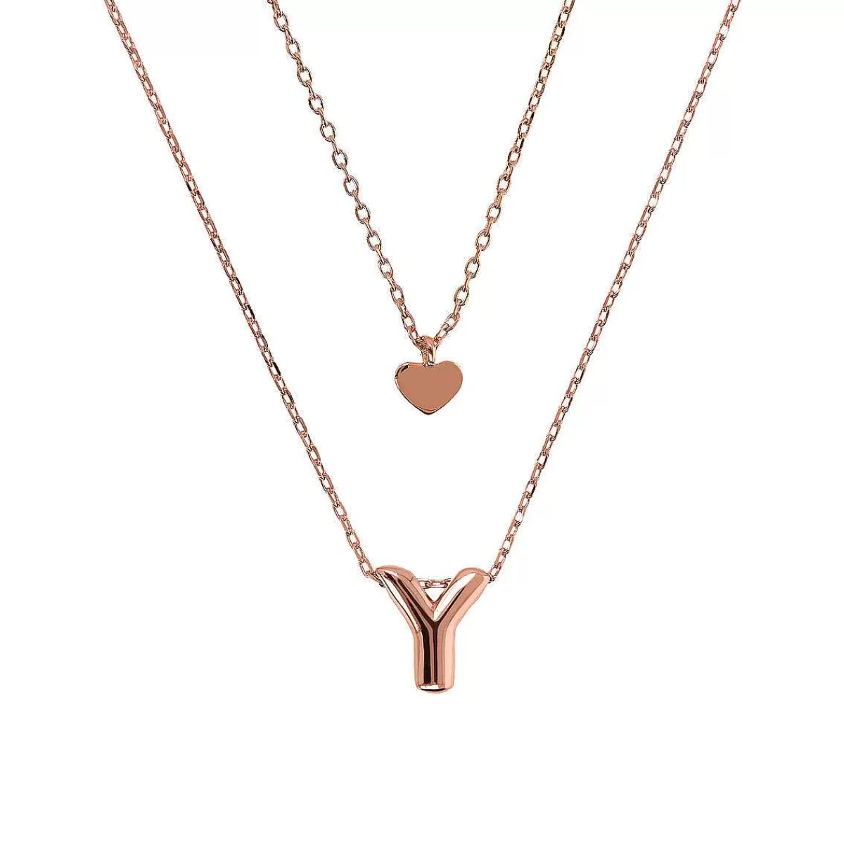 Store Collana Multifilo Catena Forzatina Graduata Con Ciondolo Cuore E Ciondolo Lettera Collane