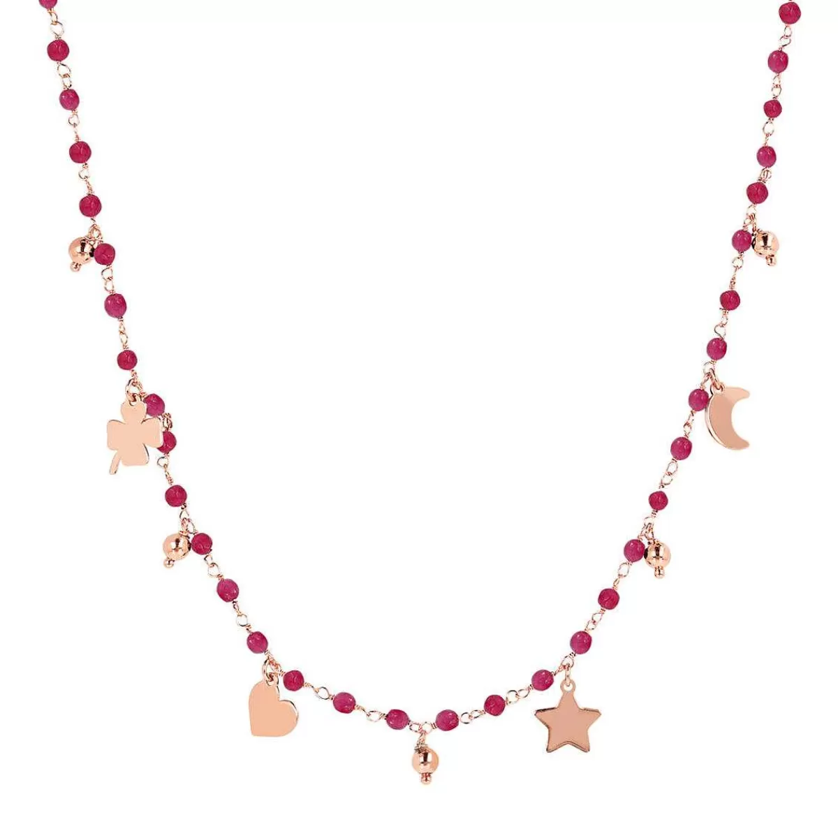 Fashion Collana Rosario Con Pendenti E Pietre Naturali Collane