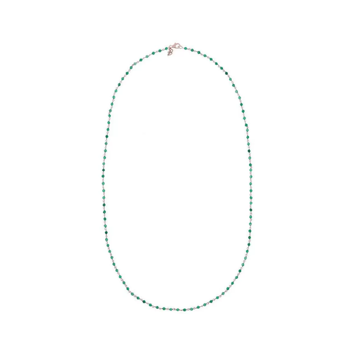 Sale Collana Rosario Con Pietra Naturale Agata Verde Collane