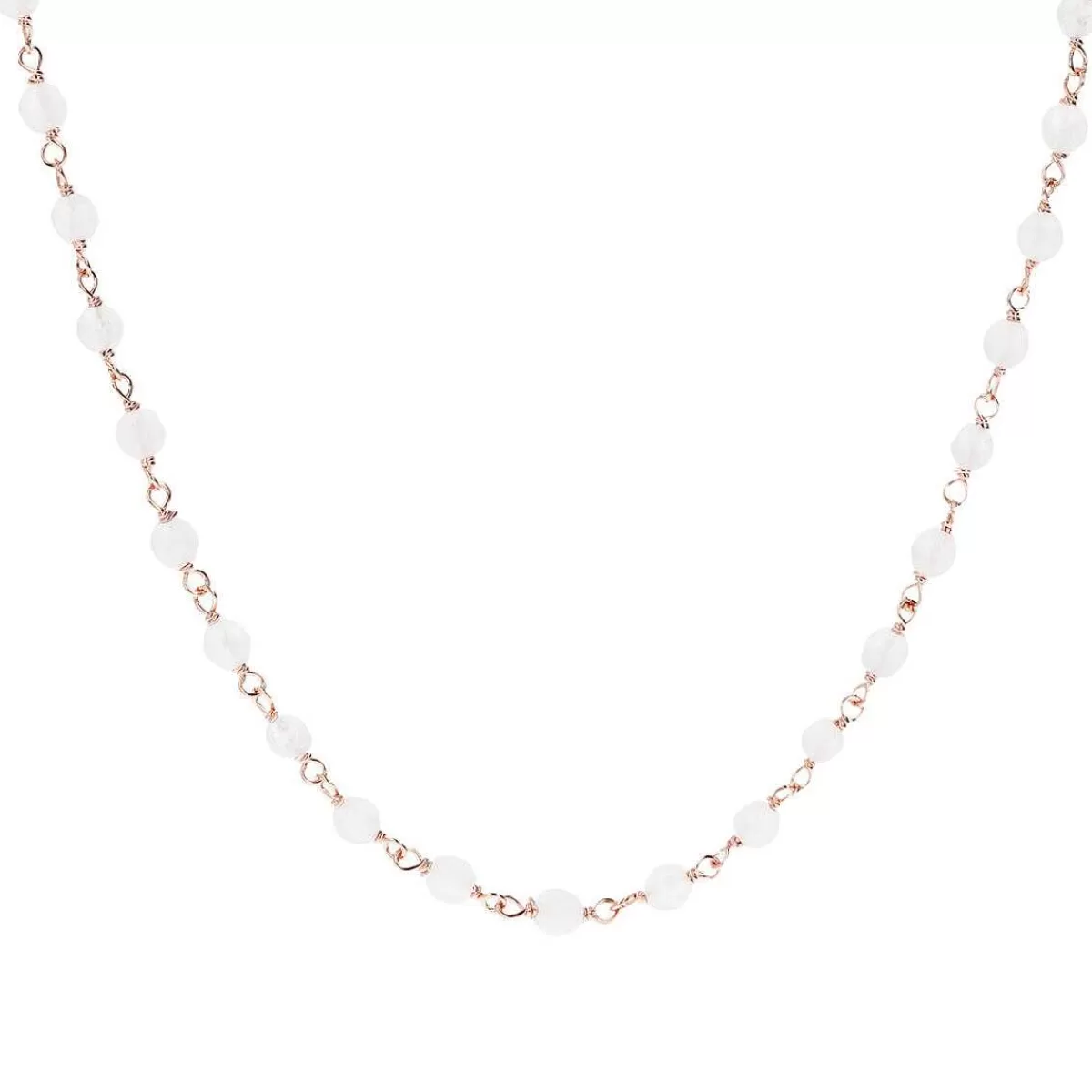 Sale Collana Rosario Con Pietra Naturale Quarzite Bianca Collane