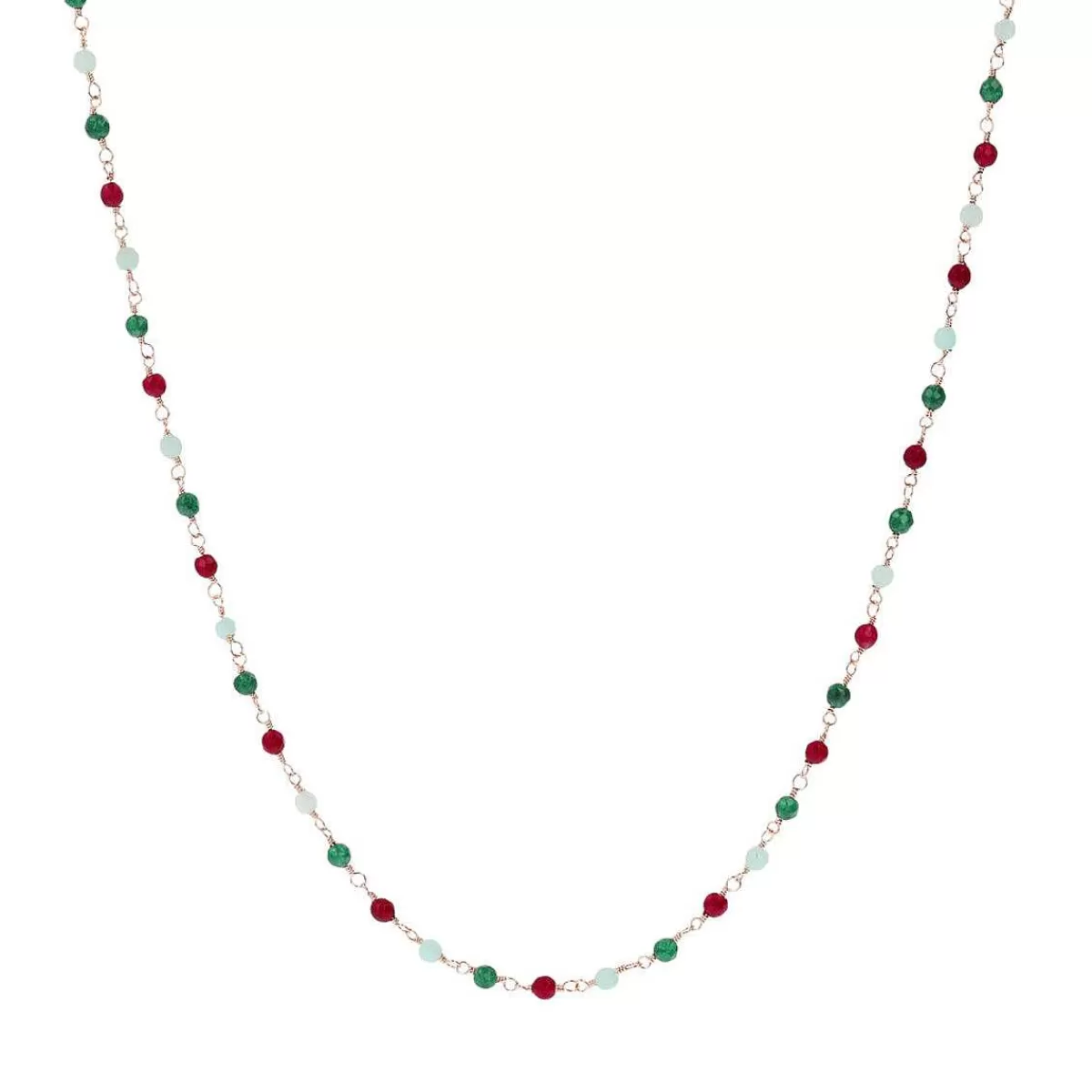 Best Sale Collana Rosario Con Pietra Naturale Quarzo Multicolor Collane