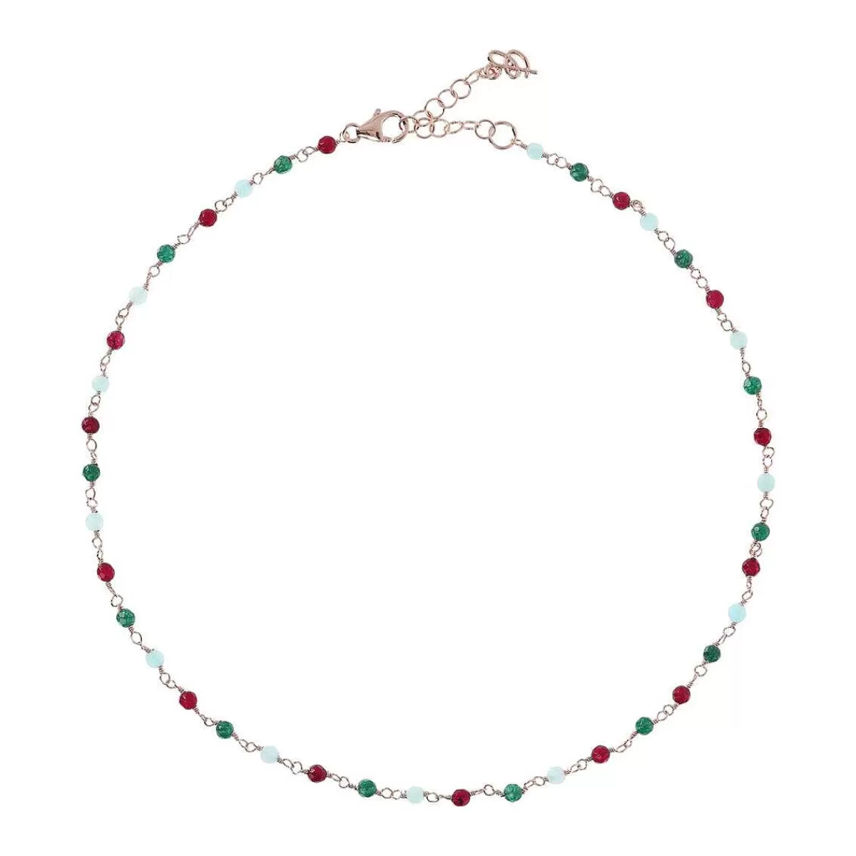 Best Sale Collana Rosario Con Pietra Naturale Quarzo Multicolor Collane