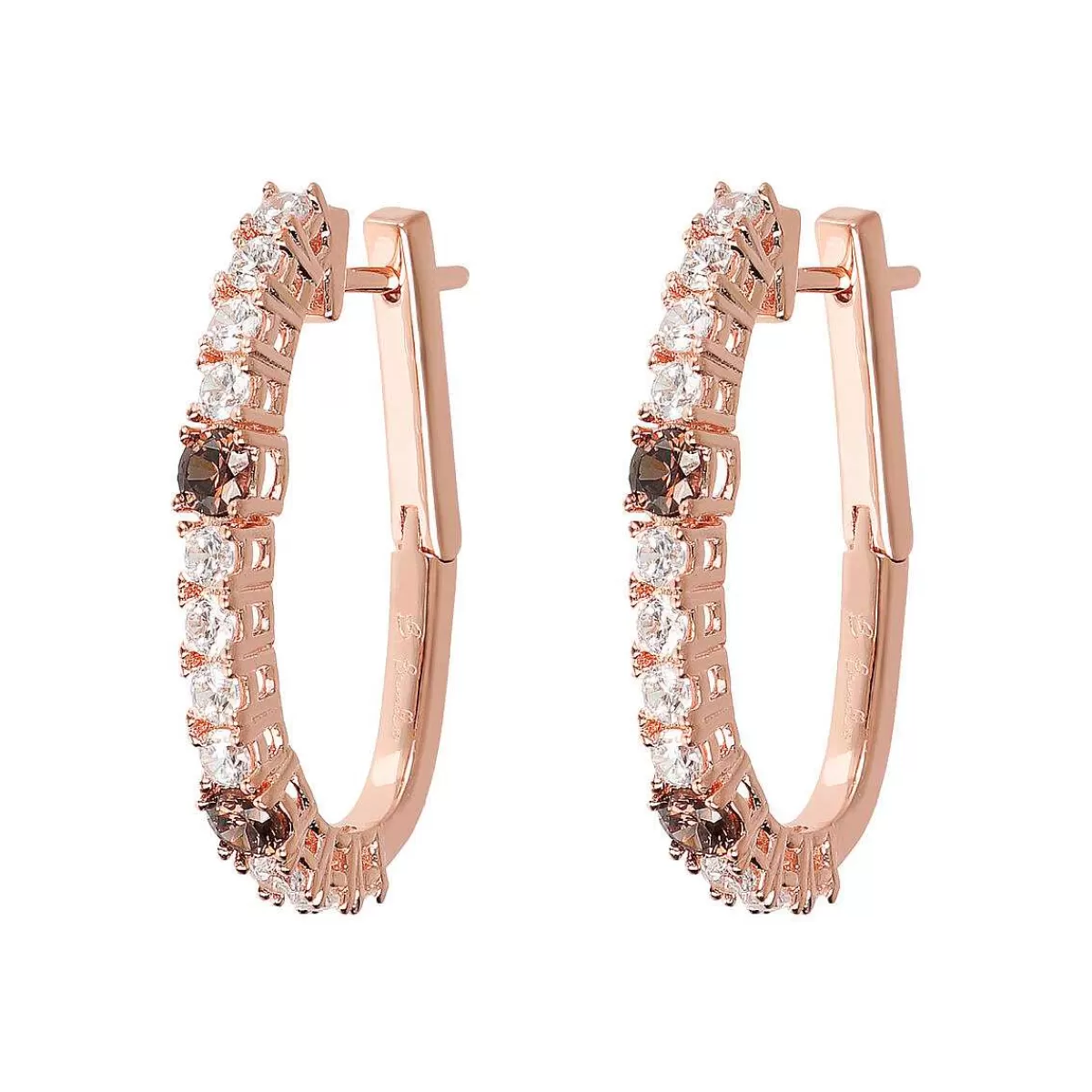 Flash Sale Orecchini A Cerchio Ovali Bicolore Con Zirconi Orecchini