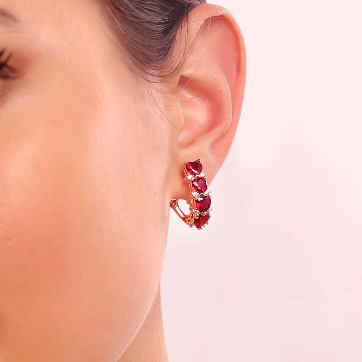 Cheap Orecchini Bicolor Con Cuori Di Zirconi Orecchini