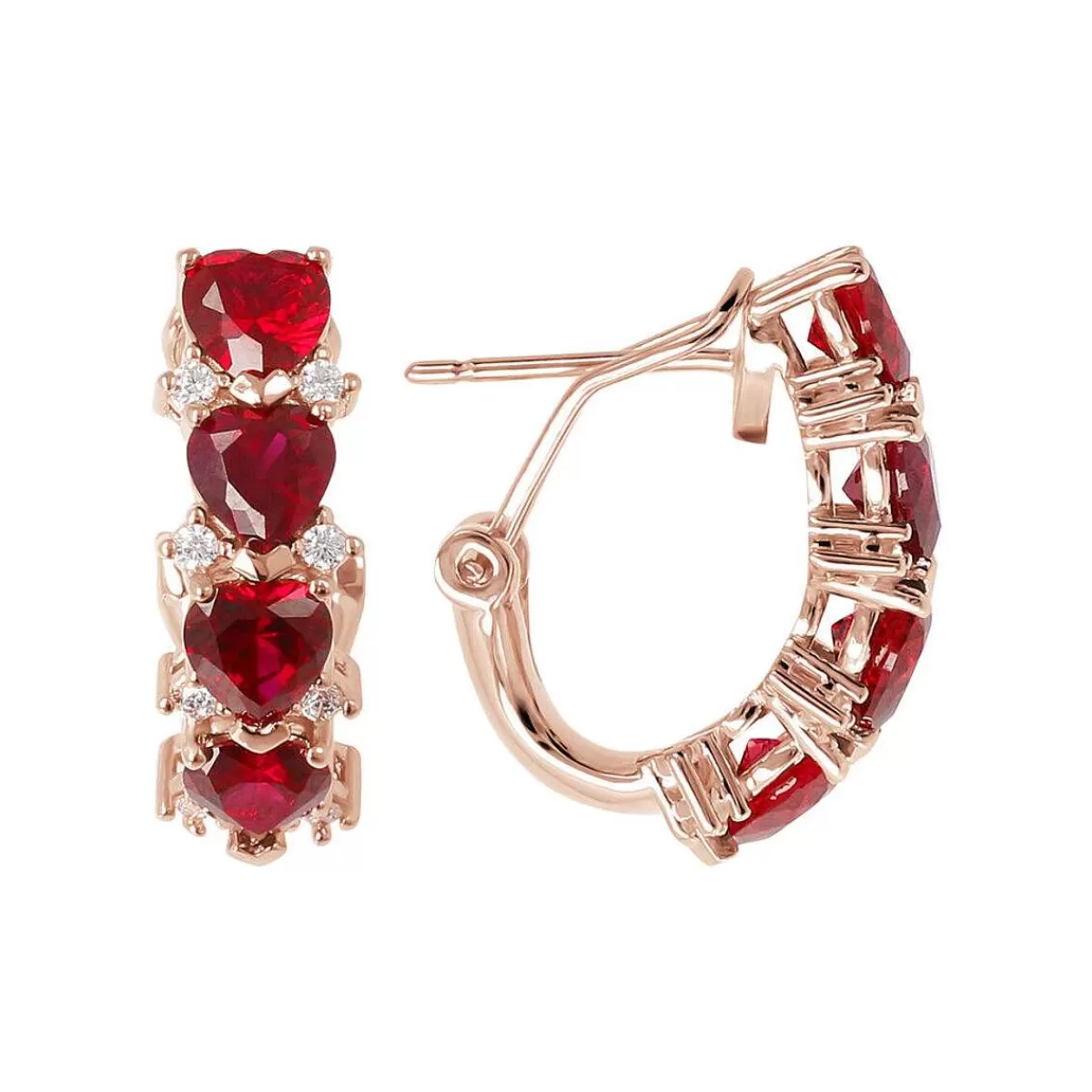 Cheap Orecchini Bicolor Con Cuori Di Zirconi Orecchini