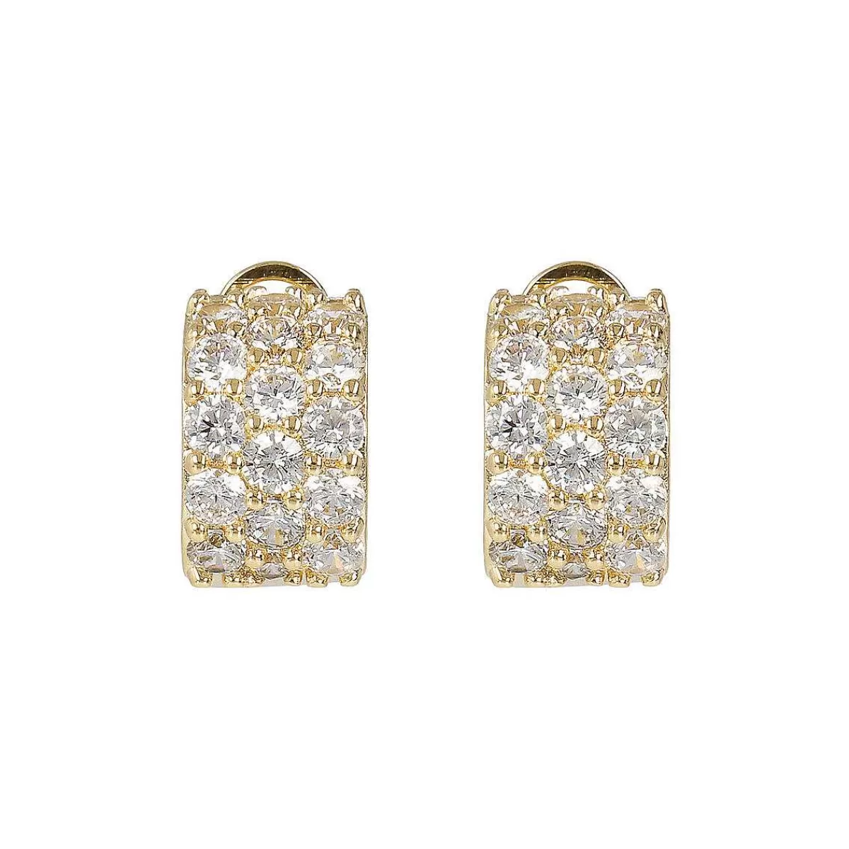 Discount Orecchini Cerchio Dorato Con Pave Orecchini