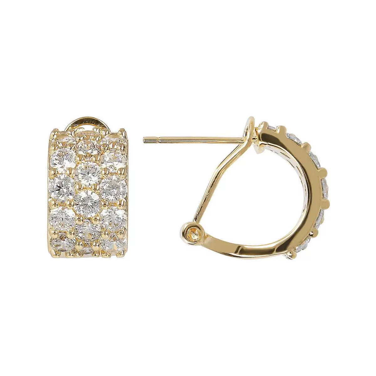 Discount Orecchini Cerchio Dorato Con Pave Orecchini