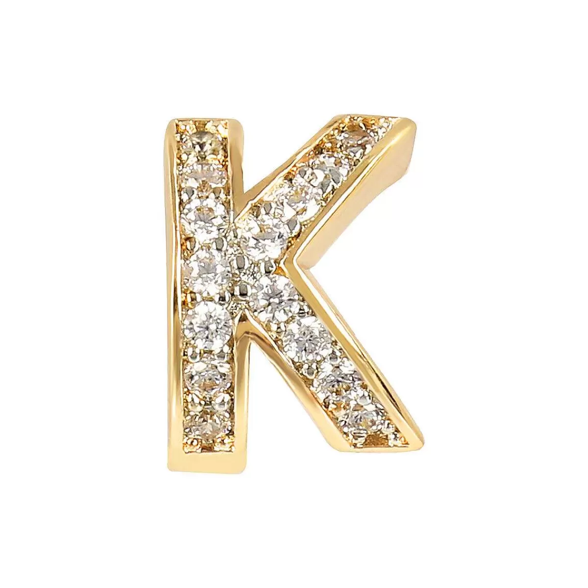 Cheap Orecchini Dorati Al Lobo Con Lettera In Pave Di Cubic Zirconia Orecchini