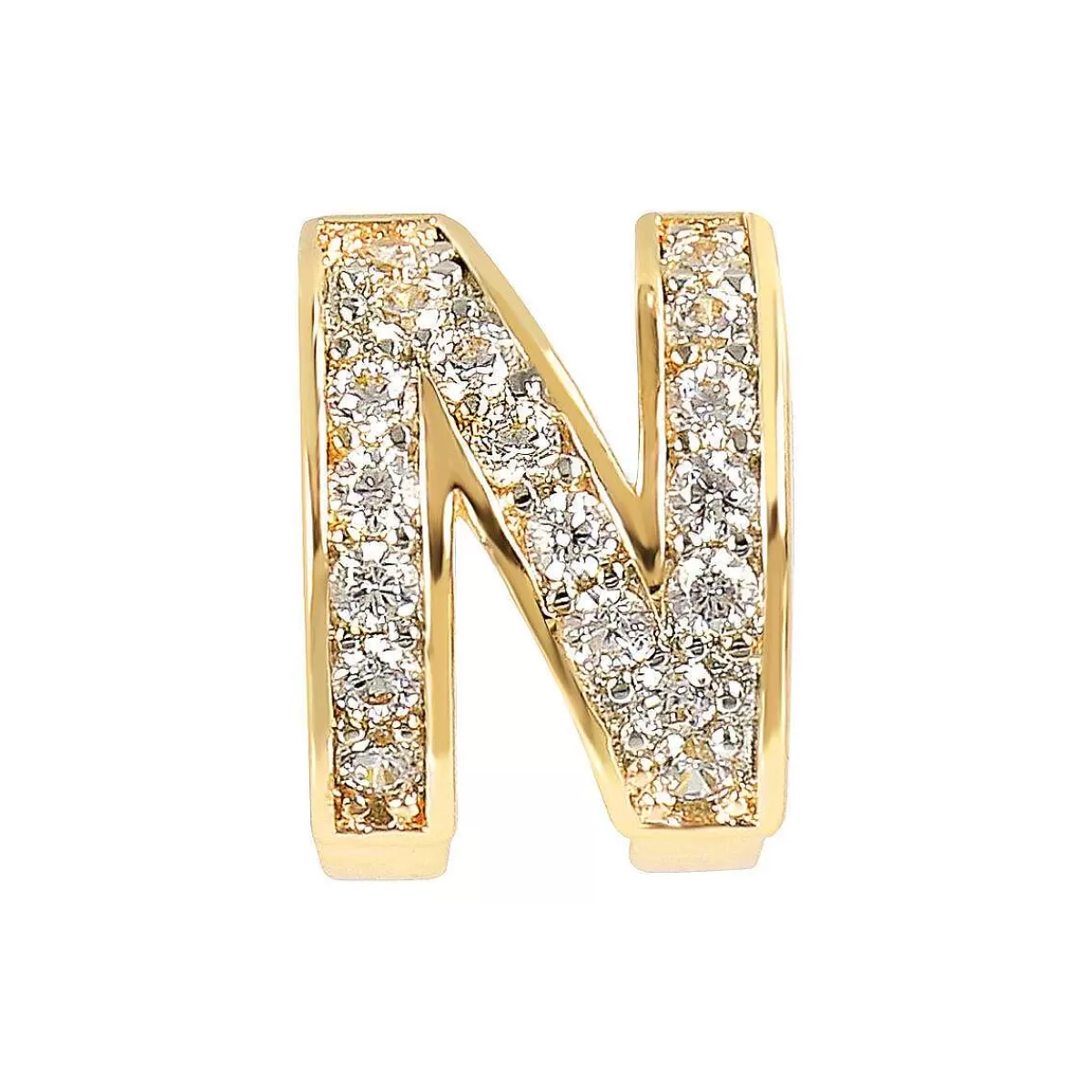 Cheap Orecchini Dorati Al Lobo Con Lettera In Pave Di Cubic Zirconia Orecchini