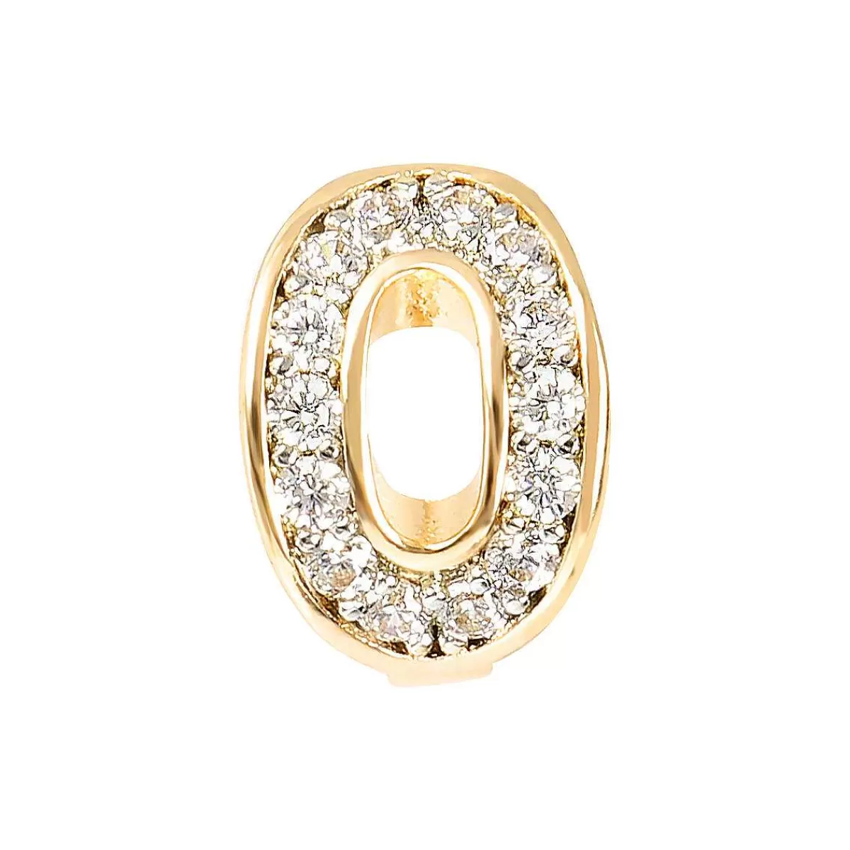 Cheap Orecchini Dorati Al Lobo Con Lettera In Pave Di Cubic Zirconia Orecchini