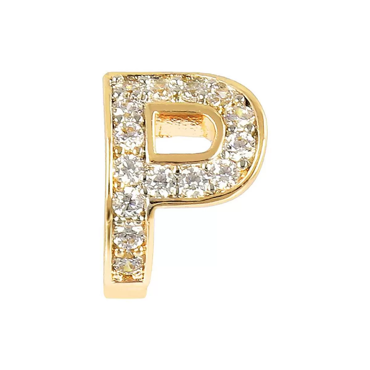 Cheap Orecchini Dorati Al Lobo Con Lettera In Pave Di Cubic Zirconia Orecchini