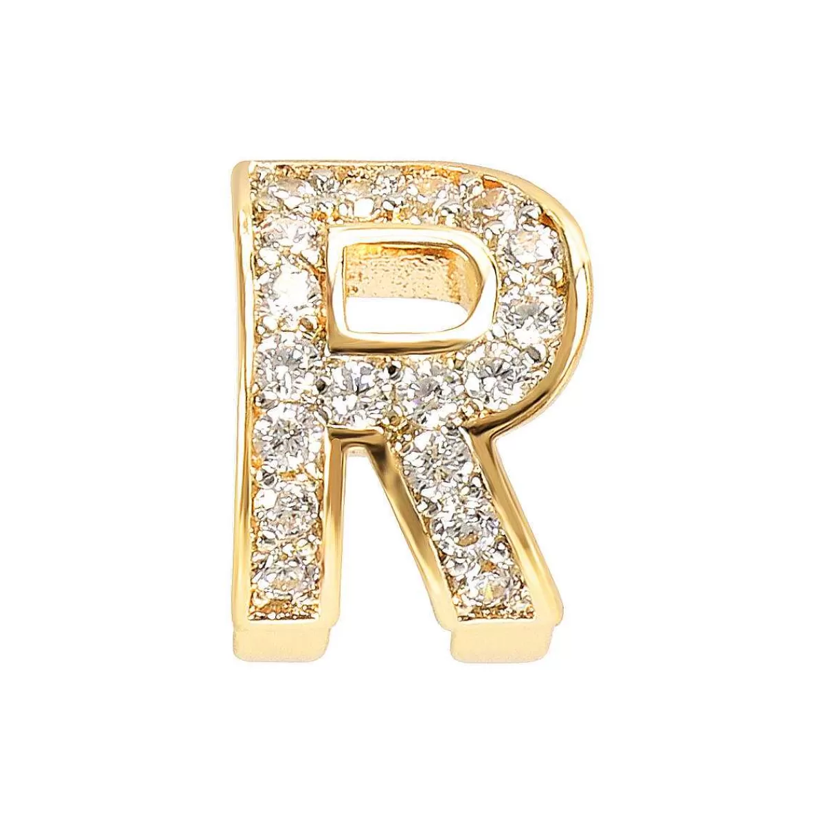 Cheap Orecchini Dorati Al Lobo Con Lettera In Pave Di Cubic Zirconia Orecchini