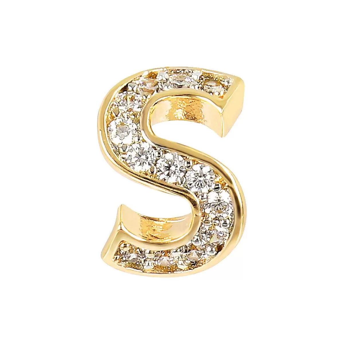 Cheap Orecchini Dorati Al Lobo Con Lettera In Pave Di Cubic Zirconia Orecchini