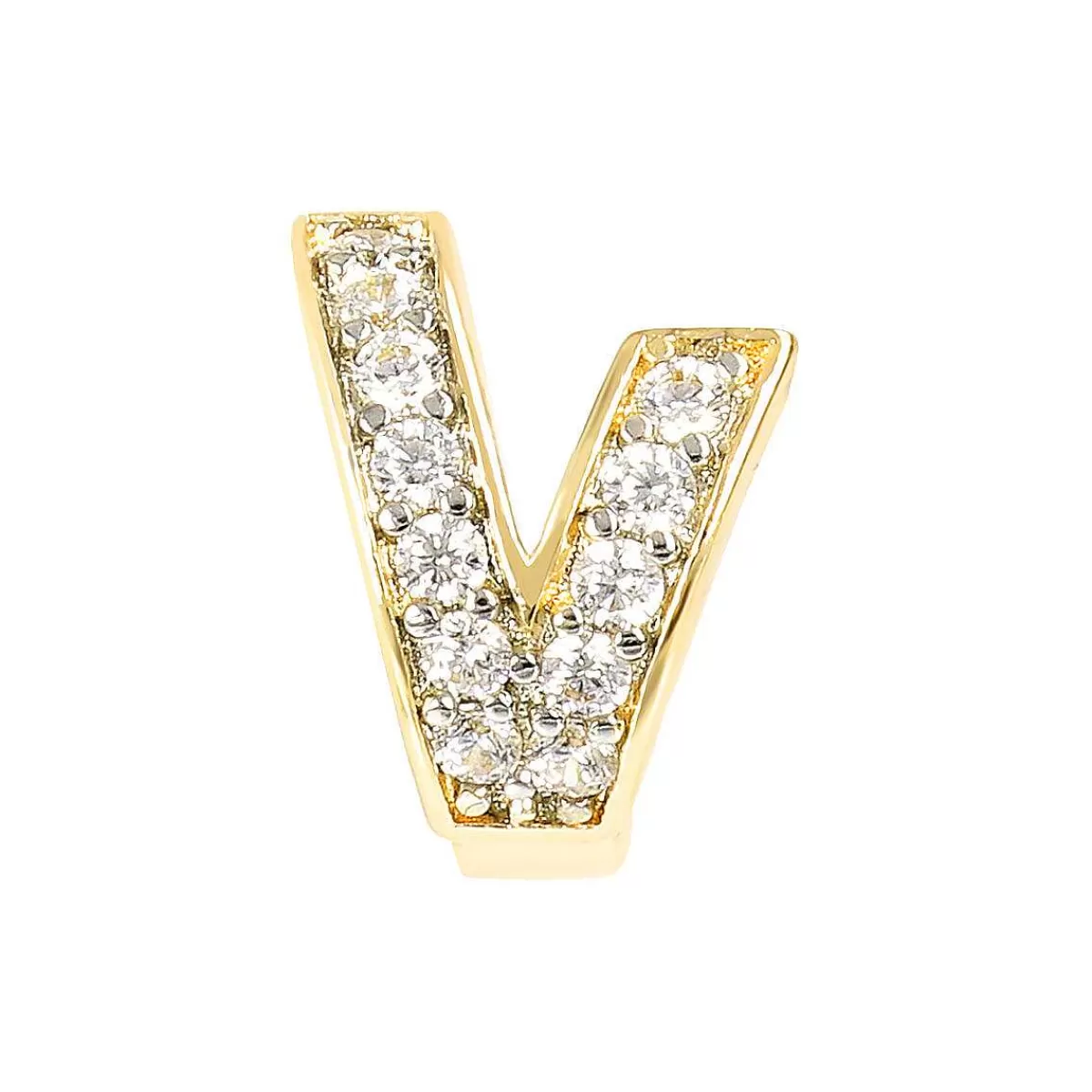Cheap Orecchini Dorati Al Lobo Con Lettera In Pave Di Cubic Zirconia Orecchini