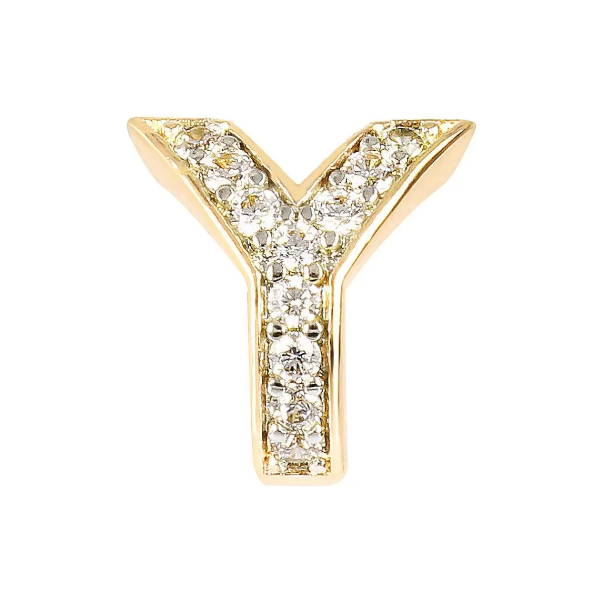 Cheap Orecchini Dorati Al Lobo Con Lettera In Pave Di Cubic Zirconia Orecchini