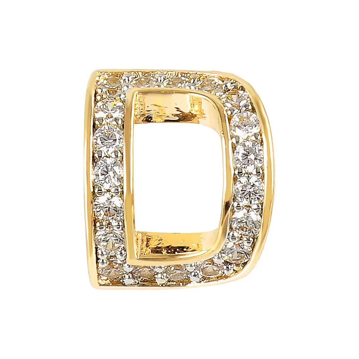 Cheap Orecchini Dorati Al Lobo Con Lettera In Pave Di Cubic Zirconia Orecchini