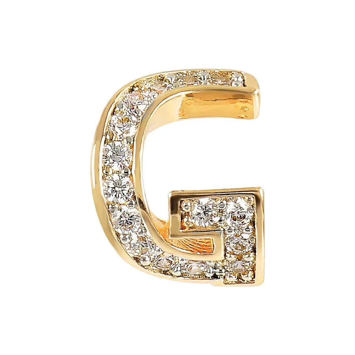 Cheap Orecchini Dorati Al Lobo Con Lettera In Pave Di Cubic Zirconia Orecchini