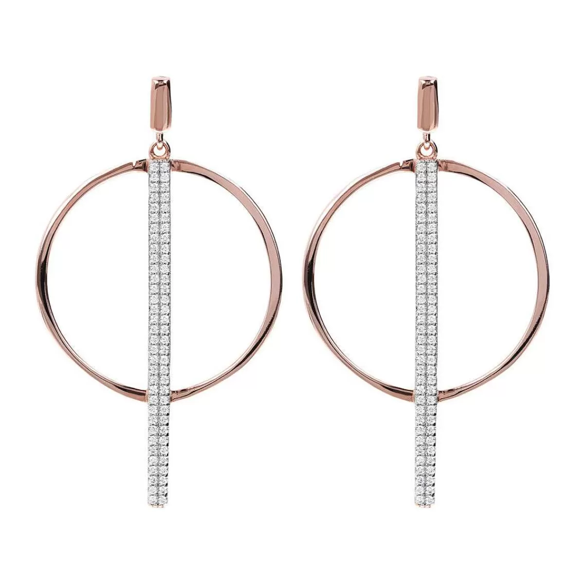 Cheap Orecchini Pendenti Con Cerchio E Barra Pave In Cubic Zirconia Orecchini