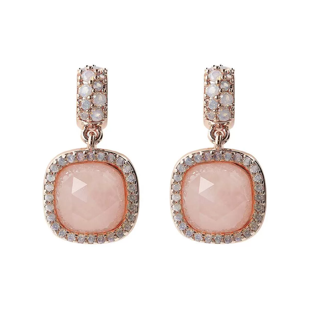 Best Orecchini Pendenti Con Pave Di Pietre Naturali Quadrate E Cubic Zirconia Orecchini