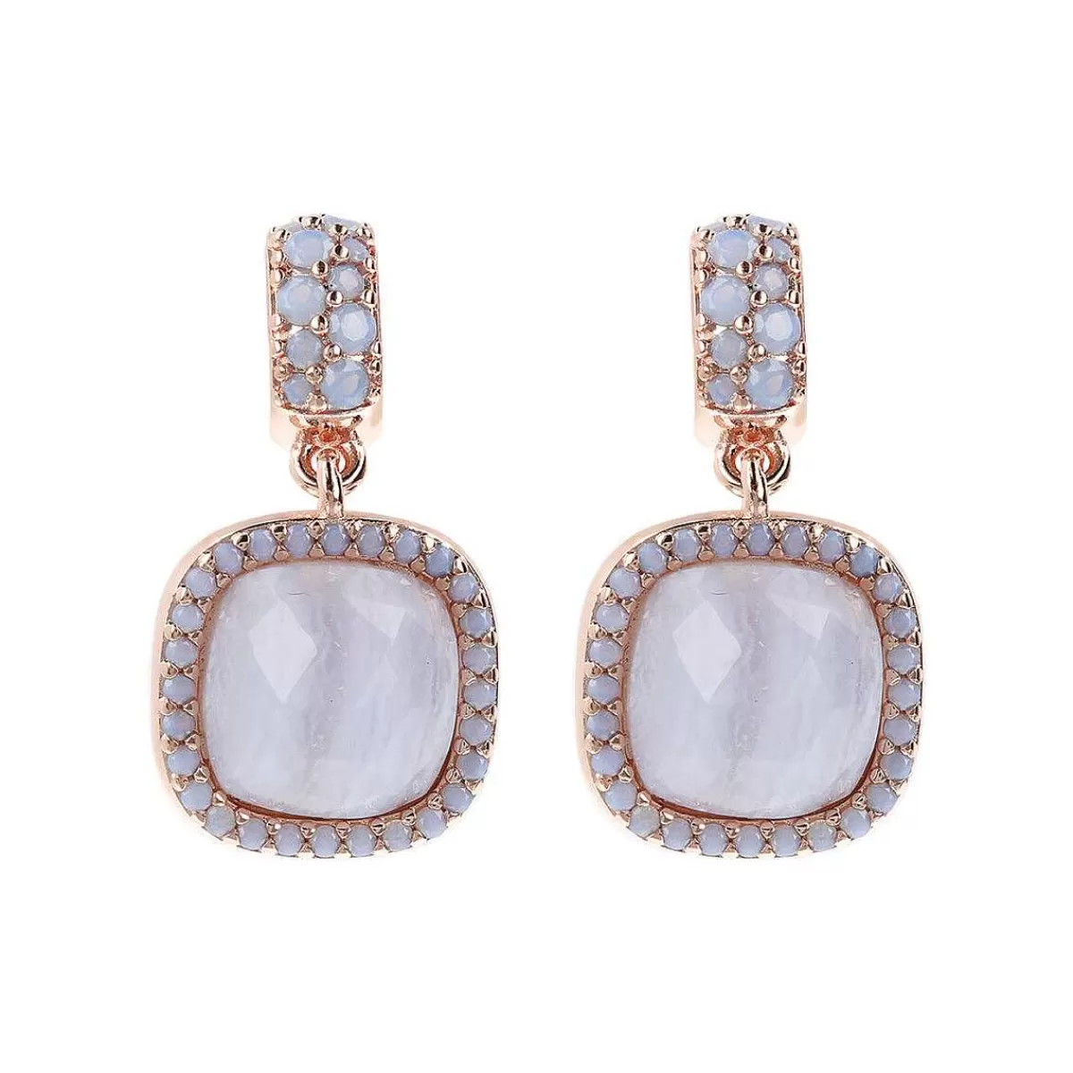 Best Orecchini Pendenti Con Pave Di Pietre Naturali Quadrate E Cubic Zirconia Orecchini