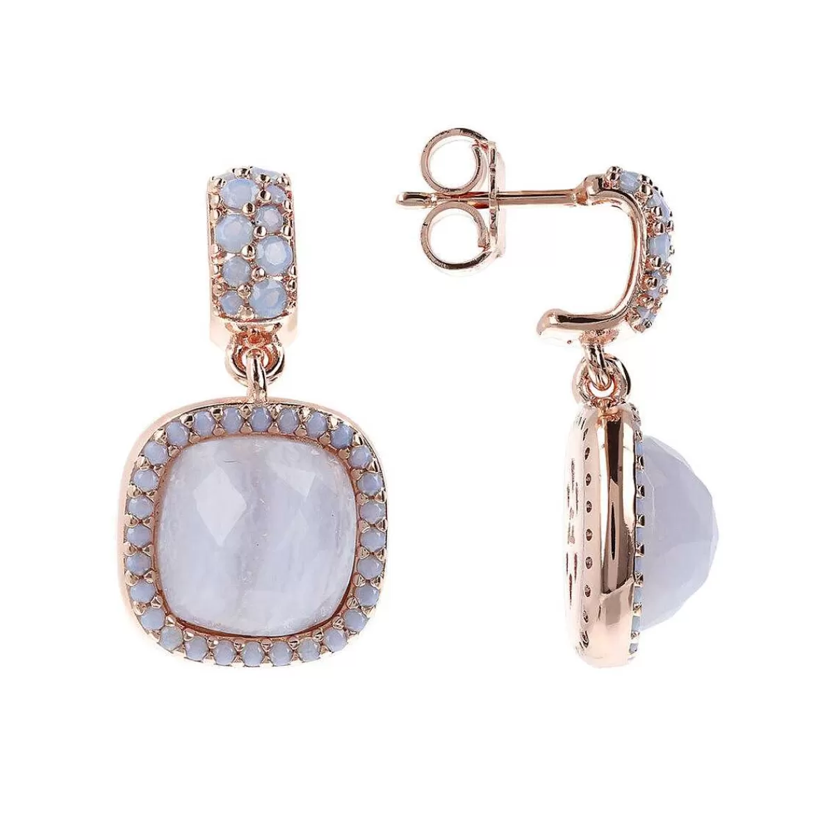 Best Orecchini Pendenti Con Pave Di Pietre Naturali Quadrate E Cubic Zirconia Orecchini