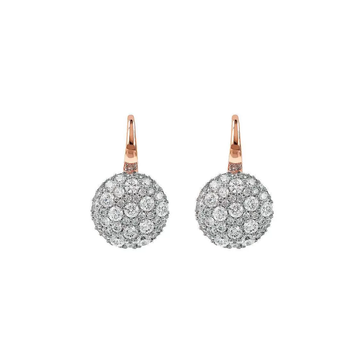 Discount Orecchini Pendenti Con Pave Rotondo In Cubic Zirconia Orecchini