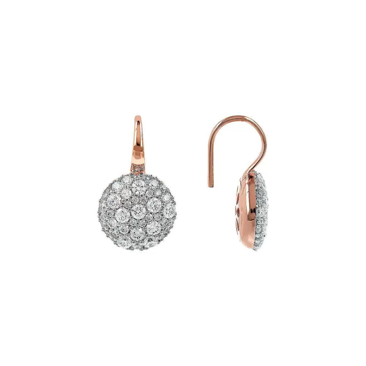 Discount Orecchini Pendenti Con Pave Rotondo In Cubic Zirconia Orecchini