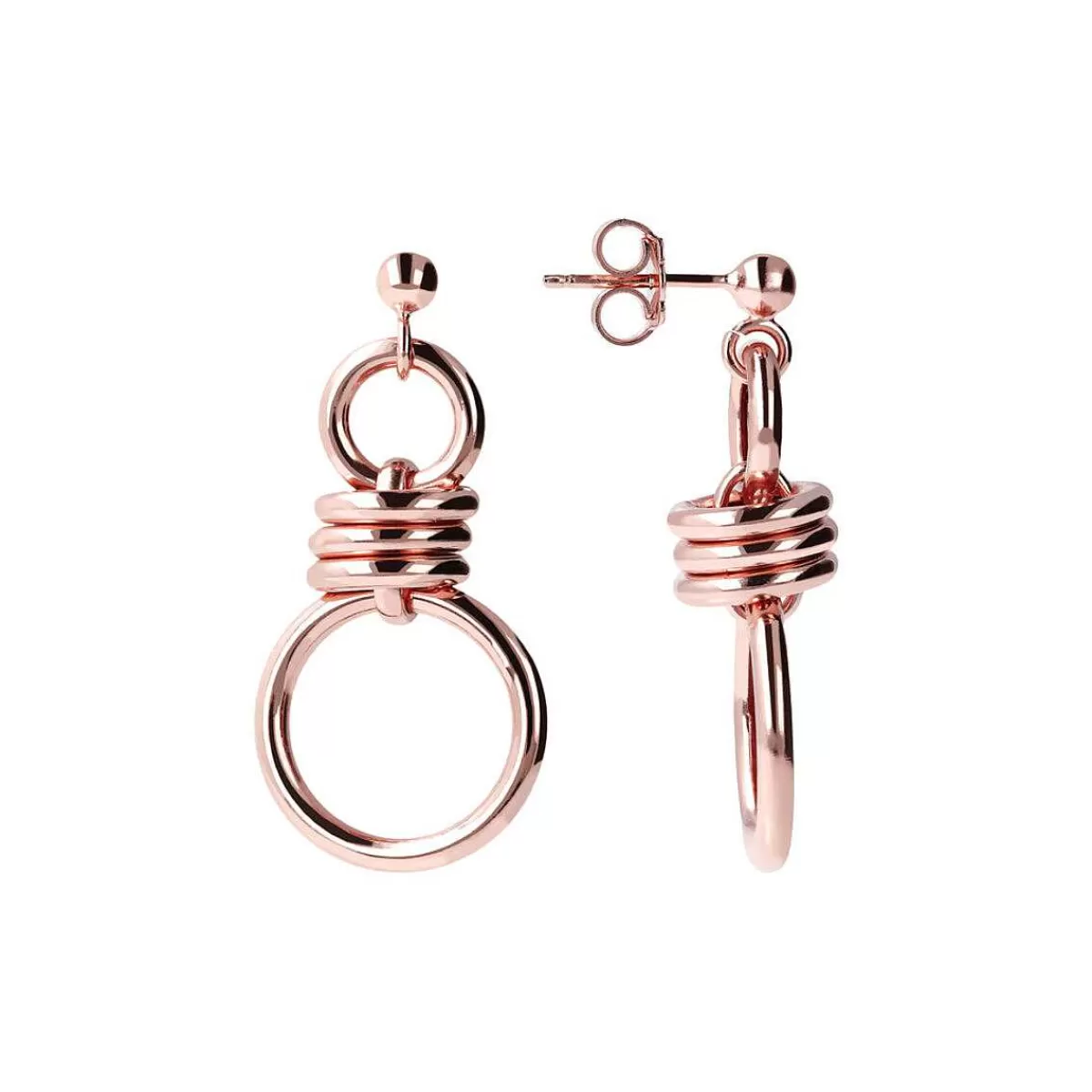 Outlet Orecchini Pendenti Doppio Anello Con Nodo Orecchini