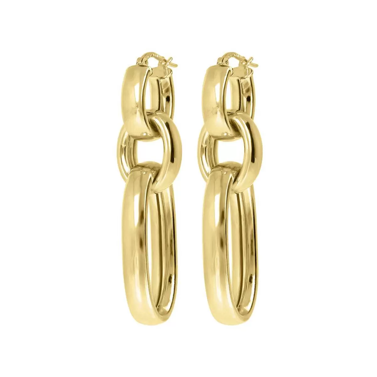 Best Orecchini Pendenti Dorati Con Maxi Maglie Orecchini