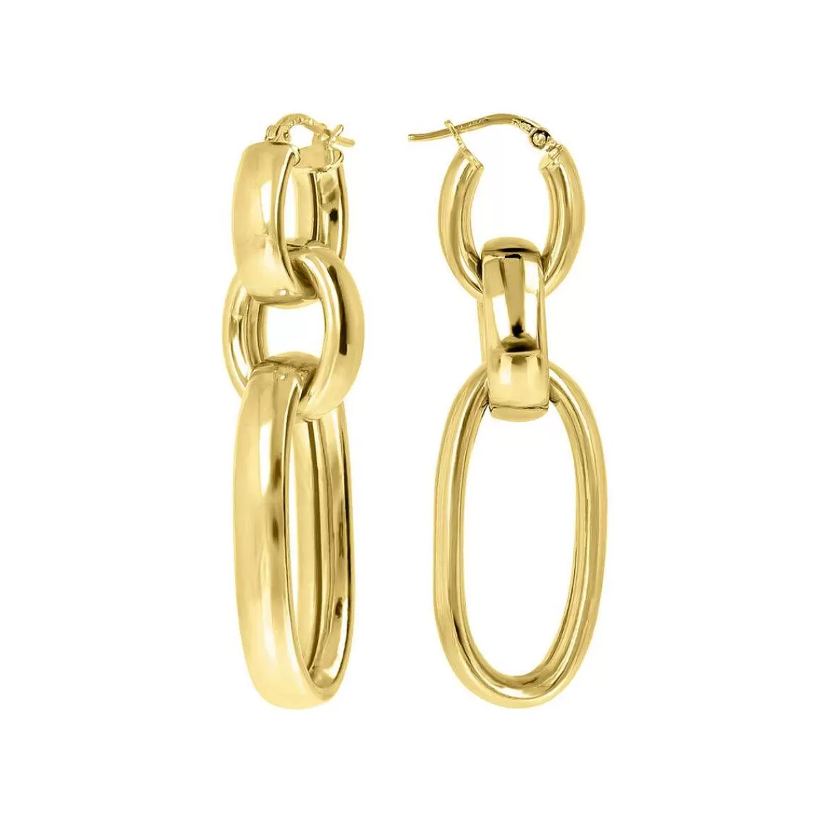 Best Orecchini Pendenti Dorati Con Maxi Maglie Orecchini