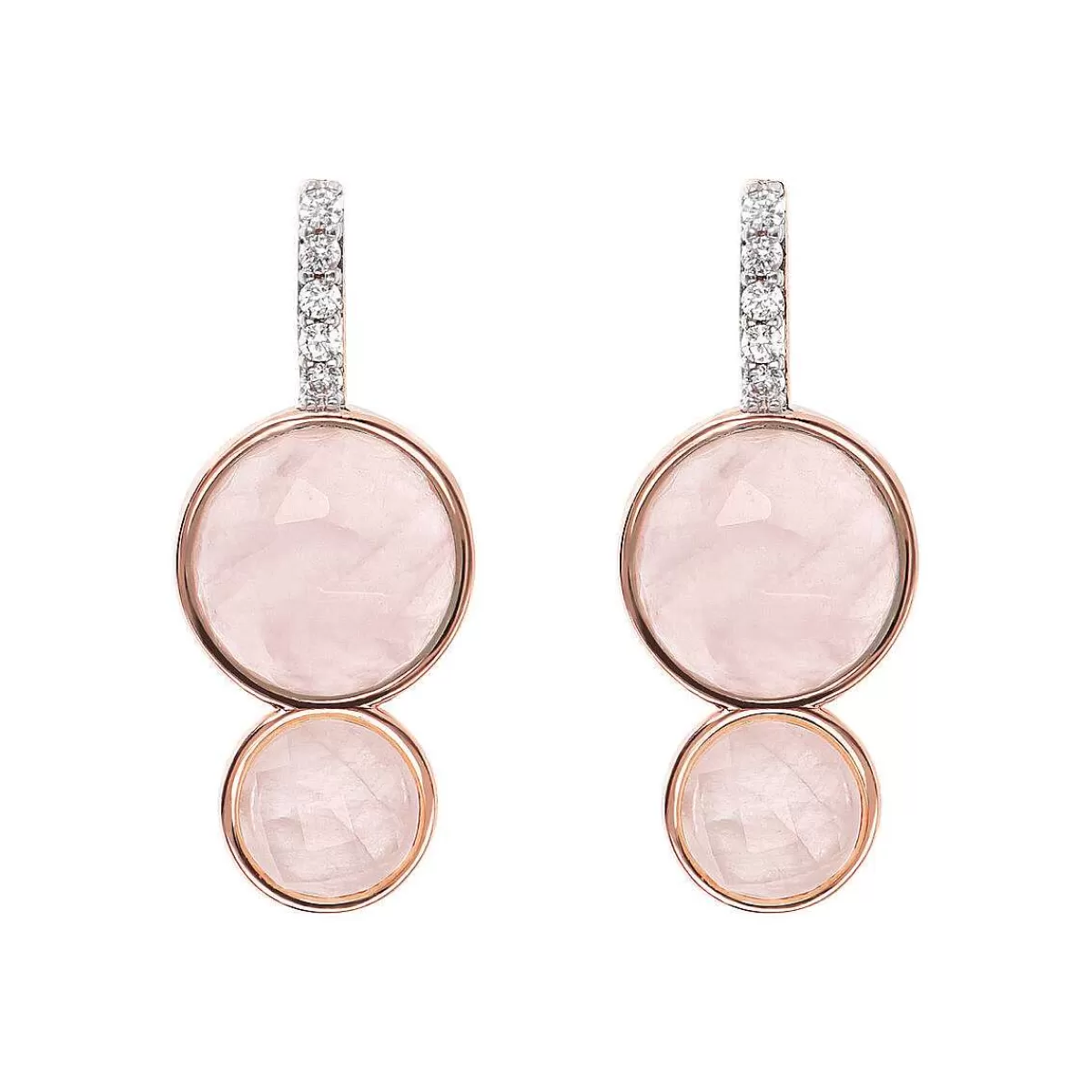 Best Sale Orecchini Pendenti Graduati Con Pietre Naturali Rotonde Pave Orecchini