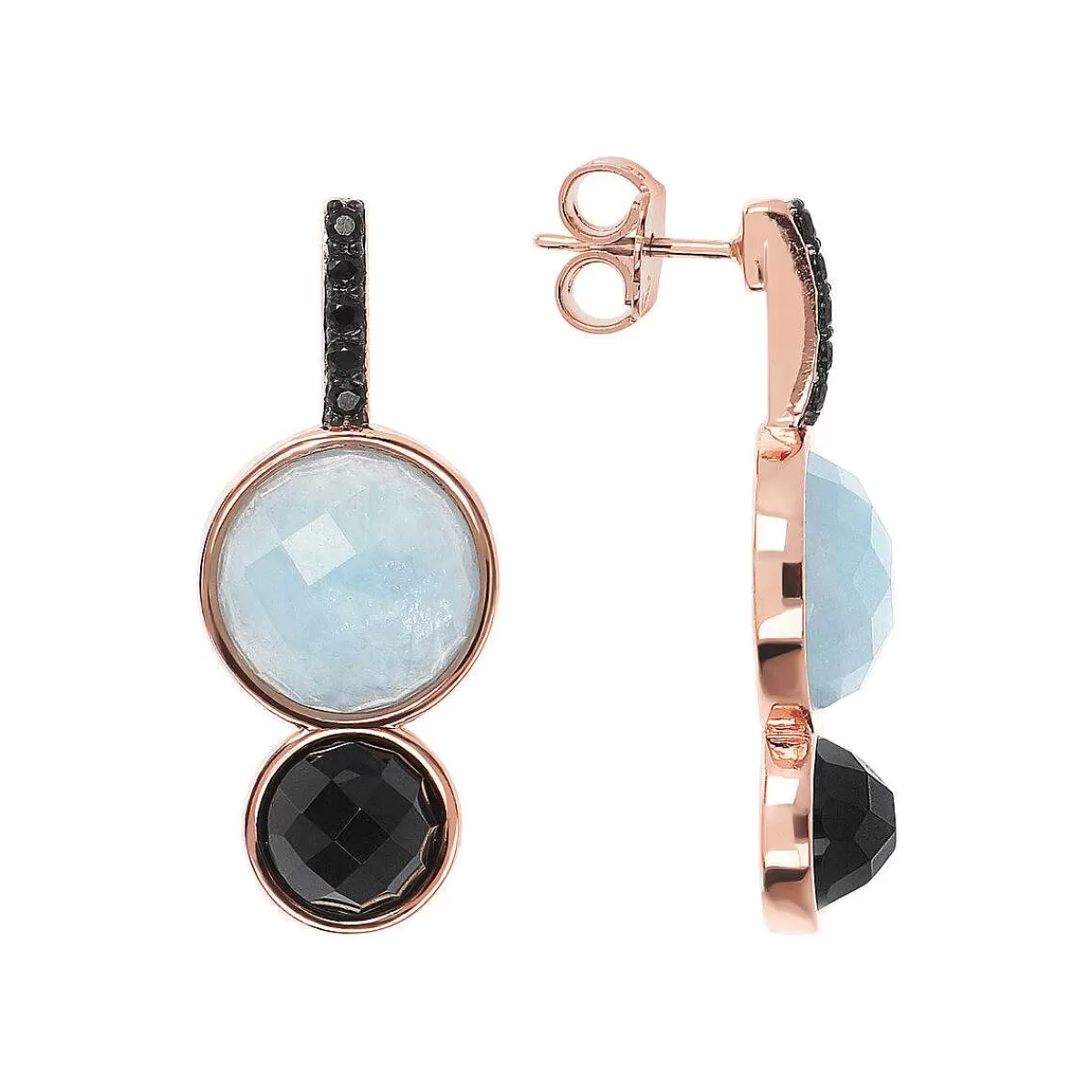 Best Sale Orecchini Pendenti Graduati Con Pietre Naturali Rotonde Pave Orecchini