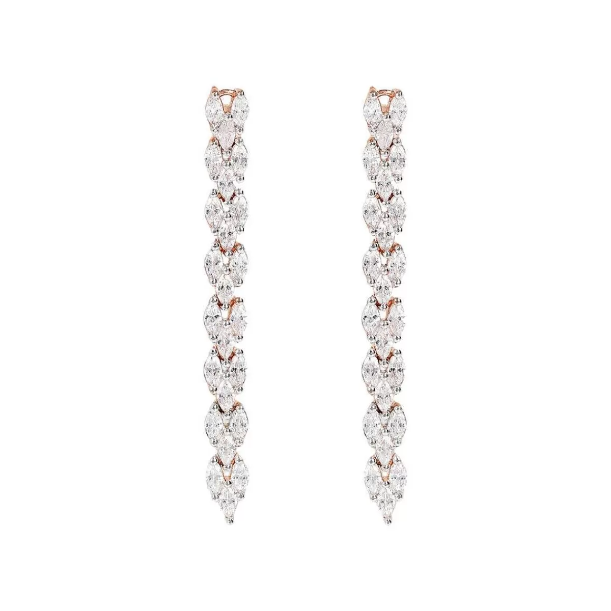 Fashion Orecchini Pendenti Lunghi Design A Treccia Con Zirconi Orecchini