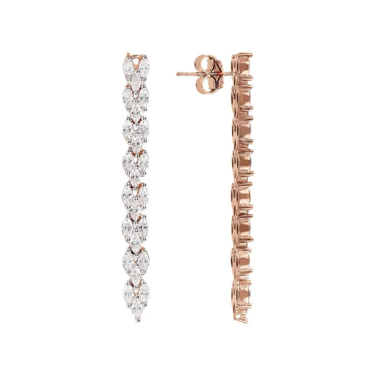 Fashion Orecchini Pendenti Lunghi Design A Treccia Con Zirconi Orecchini
