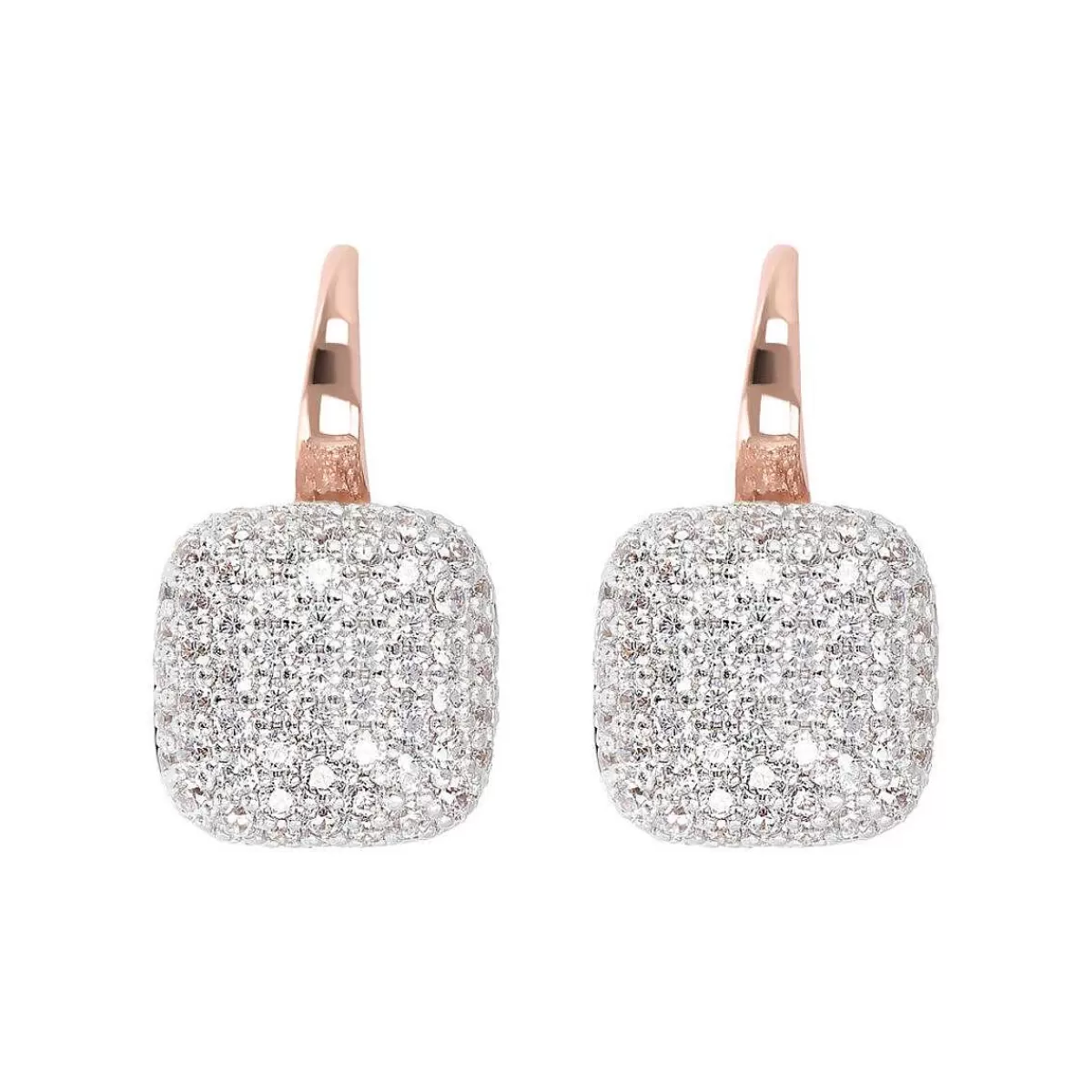 Hot Orecchini Pendenti Quadrati Con Pave Di Cubic Zirconia Orecchini