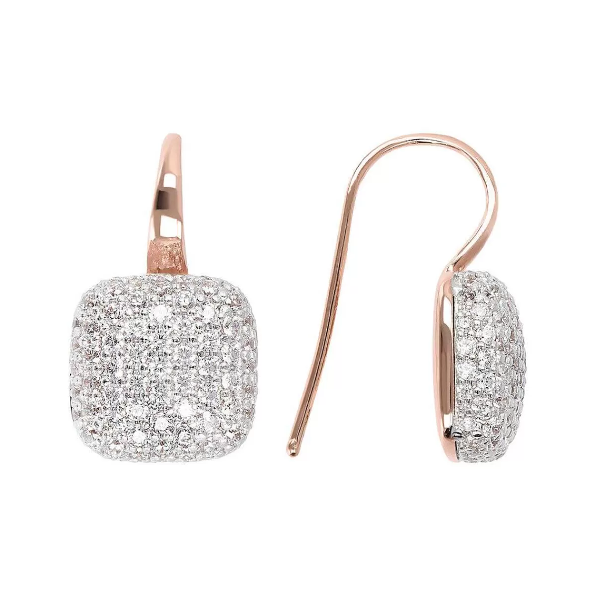 Hot Orecchini Pendenti Quadrati Con Pave Di Cubic Zirconia Orecchini