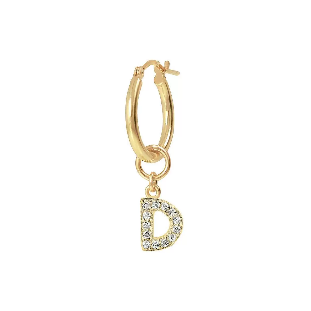 Flash Sale Orecchino Pendente Dorato Con Lettera In Pave Di Zirconi Orecchini