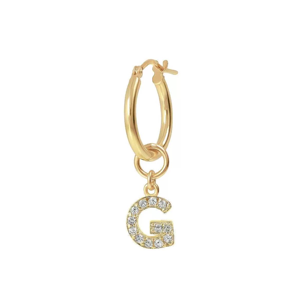 Flash Sale Orecchino Pendente Dorato Con Lettera In Pave Di Zirconi Orecchini